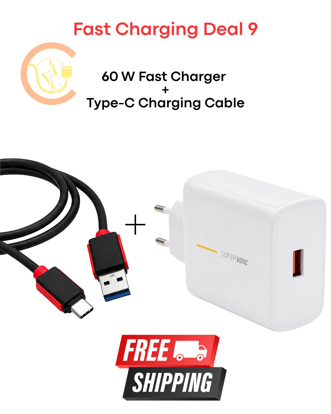Chargentoo 60W Fast Charger + Type-C Charging Cable