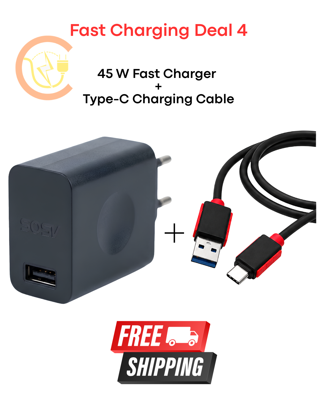 Chargentoo 45W Fast Charger + Type-C Charging Cable |  Fast Charging Deal 4
