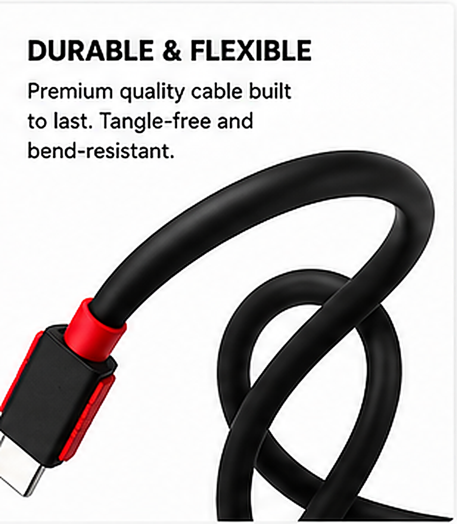 Chargentoo USB-A to USB-C Fast Charging Cable | 5A Super Charge & Data Sync