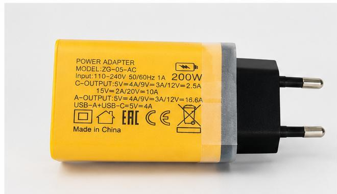 200W GaN Fast Charger | Chargentoo Dual Port USB-C 120W + USB-A 80W Wall Charger (EU Plug)